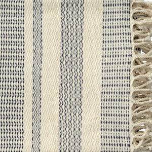 50" X 60" Orange Woven Cotton Striped Throw Blanket with Fringe