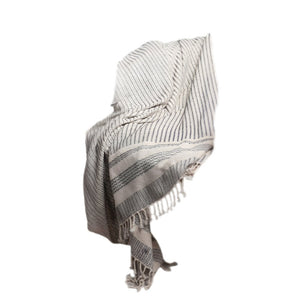 50" X 60" Orange Woven Cotton Striped Throw Blanket with Fringe