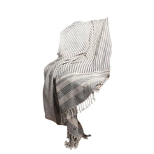 50" X 60" Orange Woven Cotton Striped Throw Blanket with Fringe