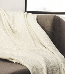 50" X 60" Orange Woven Cotton Striped Throw Blanket with Fringe