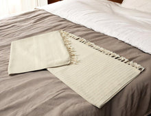50" X 60" Orange Woven Cotton Striped Throw Blanket with Fringe