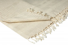 50" X 60" Orange Woven Cotton Striped Throw Blanket with Fringe