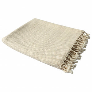 50" X 60" Orange Woven Cotton Striped Throw Blanket with Fringe