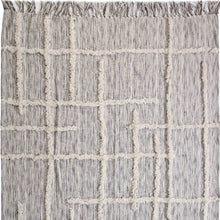 60" X 50" Gray Woven Cotton Striped Throw Blanket with Fringe