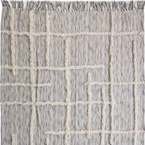60" X 50" Gray Woven Cotton Striped Throw Blanket with Fringe