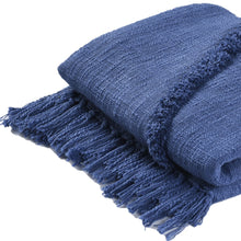 50" X 60" Gray Woven Cotton Throw Blanket with Fringe