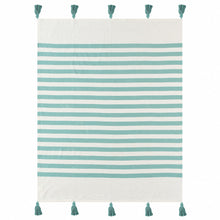50" X 60" Orange Woven Cotton Striped Throw Blanket with Tassels