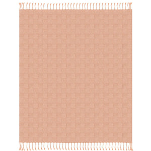 50" X 60" Orange Woven Cotton Throw Blanket with Fringe