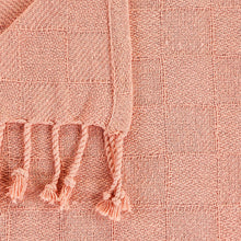 50" X 60" Pink Woven Cotton Throw Blanket with Fringe