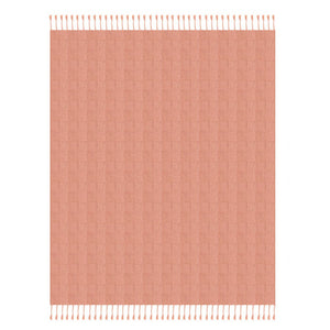 50" X 60" Pink Woven Cotton Throw Blanket with Fringe