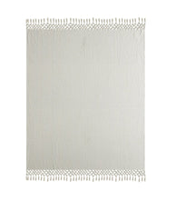 50" X 60" Gray Woven Cotton Herringbone Throw Blanket with Tassels