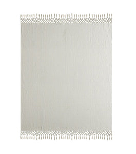 50" X 60" Gray Woven Cotton Herringbone Throw Blanket with Tassels