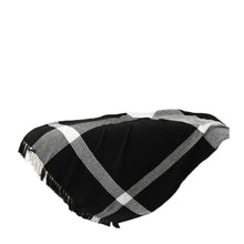 50" X 60" Blue and White Woven Cotton Checkered Throw Blanket with Fringe