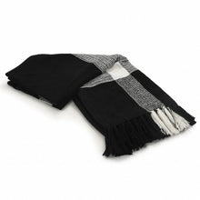 50" X 60" Blue and White Woven Cotton Checkered Throw Blanket with Fringe