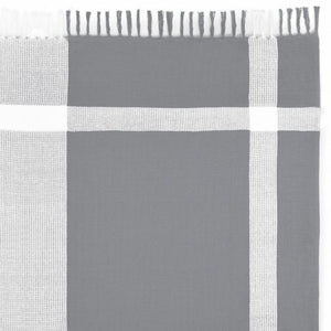 50" X 60" Blue and White Woven Cotton Checkered Throw Blanket with Fringe