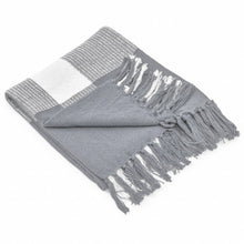 50" X 60" Blue and White Woven Cotton Checkered Throw Blanket with Fringe
