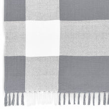 50" X 60" Blue and White Woven Cotton Checkered Throw Blanket with Fringe