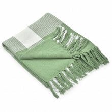 50" X 60" Blue and White Woven Cotton Checkered Throw Blanket with Fringe