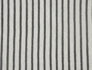 50" X 60" Gray and White Woven Cotton Striped Throw Blanket with Tassels