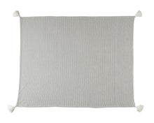 50" X 60" Gray and White Woven Cotton Striped Throw Blanket with Tassels