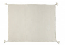 50" X 60" Gray and White Woven Cotton Striped Throw Blanket with Tassels