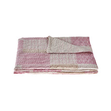 50" X 70" Green Patchwork Silk Quilted Kantha Throw Blanket with Embroidery