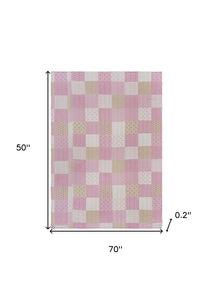50" X 70" Green Patchwork Silk Quilted Kantha Throw Blanket with Embroidery