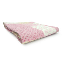 50" X 70" Green Patchwork Silk Quilted Kantha Throw Blanket with Embroidery