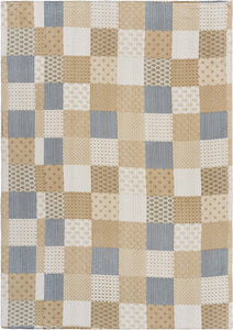 50" X 70" Green Patchwork Silk Quilted Kantha Throw Blanket with Embroidery