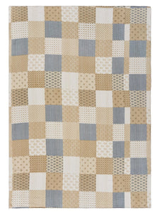 50" X 70" Green Patchwork Silk Quilted Kantha Throw Blanket with Embroidery