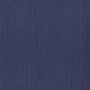 60" X 50" Blue Kantha Cotton Throw Blanket with Embroidery