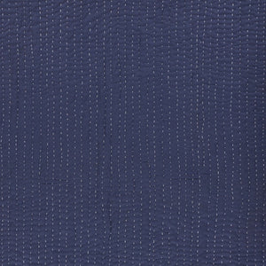 60" X 50" Blue Kantha Cotton Throw Blanket with Embroidery