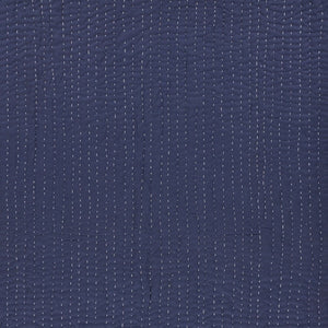 60" X 50" Blue Kantha Cotton Throw Blanket with Embroidery