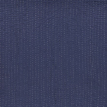 60" X 50" Blue Kantha Cotton Throw Blanket with Embroidery