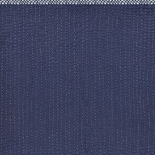 60" X 50" Blue Kantha Cotton Throw Blanket with Embroidery