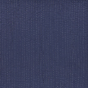 60" X 50" Blue Kantha Cotton Throw Blanket with Embroidery