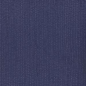 60" X 50" Blue Kantha Cotton Throw Blanket with Embroidery