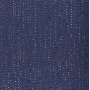 60" X 50" Blue Kantha Cotton Throw Blanket with Embroidery