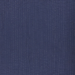 60" X 50" Blue Kantha Cotton Throw Blanket with Embroidery