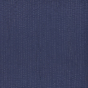 60" X 50" Blue Kantha Cotton Throw Blanket with Embroidery