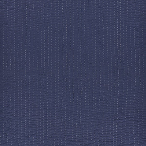 60" X 50" Blue Kantha Cotton Throw Blanket with Embroidery