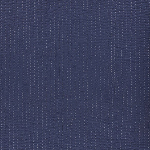 60" X 50" Blue Kantha Cotton Throw Blanket with Embroidery