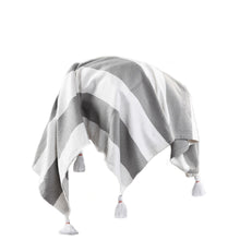 50" X 60" Blue and White Cotton Woven Striped Throw Blanket with Tassels