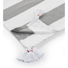 50" X 60" Blue and White Cotton Woven Striped Throw Blanket with Tassels