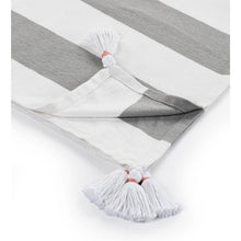 50" X 60" Blue and White Cotton Woven Striped Throw Blanket with Tassels