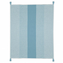 60" X 50" Green Woven Cotton Striped Throw Blanket with Tassels