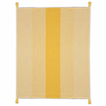 60" X 50" Green Woven Cotton Striped Throw Blanket with Tassels