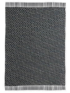 50" X 60" Black And Gold Geometric Cotton Woven Throw Blanket with Tassels