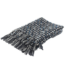 50" X 60" Black And Gold Geometric Cotton Woven Throw Blanket with Tassels