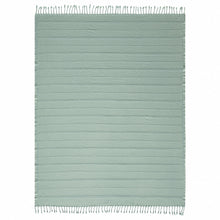Beige Woven Cotton Striped Throw Blanket